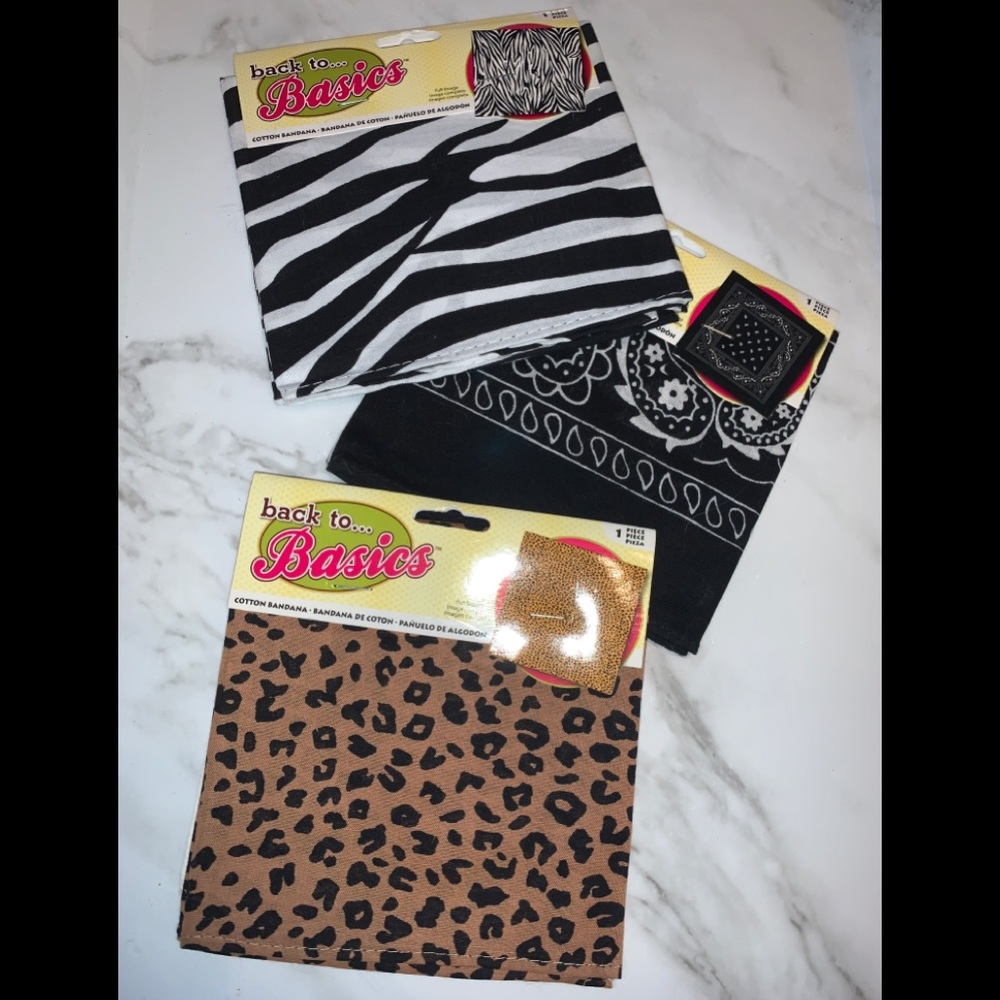 3 Pack New Animal Print Bandanas For Sewing Masks